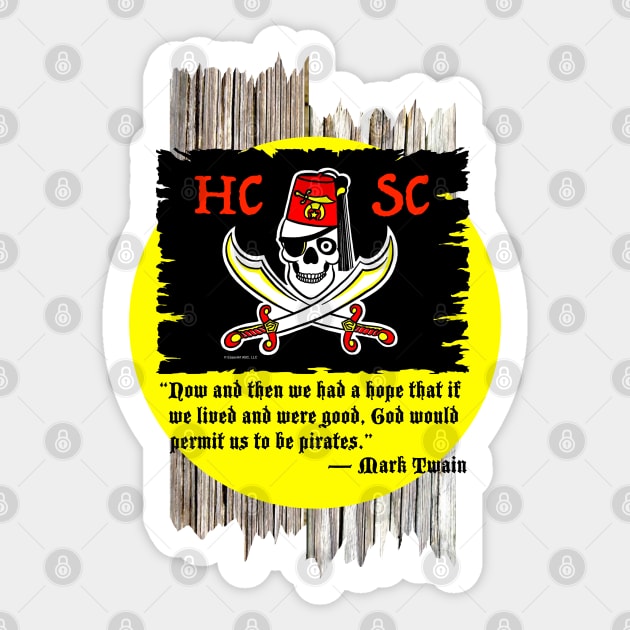 HCSC  Flag w/ Mark Twain Pirate Quote Sticker by EssexArt_ABC